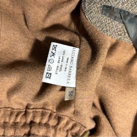 Luciano Barbera ~Italian Wool Windowpane Plaid Coat - Picture 7 of 16